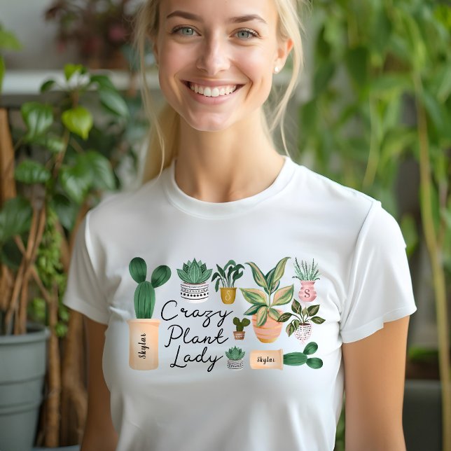 Camiseta Triblenda Dama de planta loca | Plantas de acuarela de Moda (Subido por el creador)