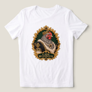 Camiseta Triblenda Dama Vintage de Wyandotte con Encaje Plateado Retr