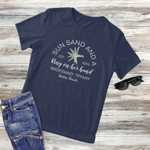 Camiseta Triblenda Damas de Honor de Soltera en la Playa Nombre Moder