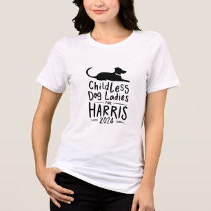 Camiseta Triblenda Damas De Perro Sin Niños Harris 2024 Tee