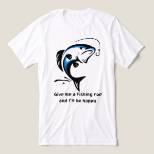 Camiseta Triblenda "Dame una caña de pescar y seré feliz" divertido F