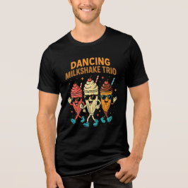 Camiseta Triblenda Dancing Milkshake Trio - Gracioso Retro Diner Swee