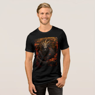 Camiseta Triblenda Dark Autumn Dragon with Crimson Leaves