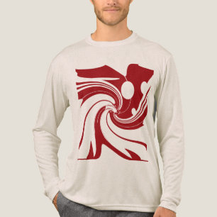 Camiseta Triblenda Dark Red Swirling Flor Bird Arte Moderno Resumen