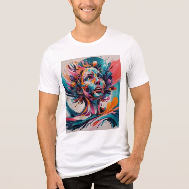 Camiseta Triblenda # de moda rápida: camiseta blanca para hombres. (Anverso)