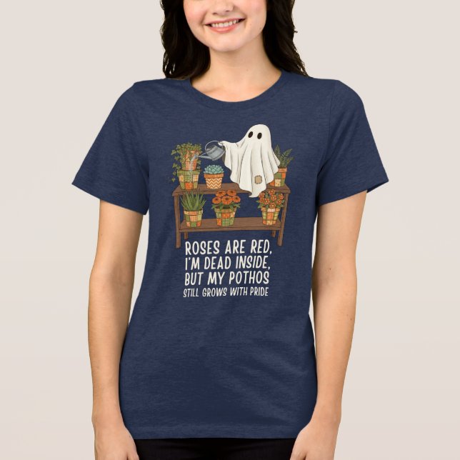 Camiseta Triblenda Dead Inside - Funny Ghost Plant Lover (Anverso)