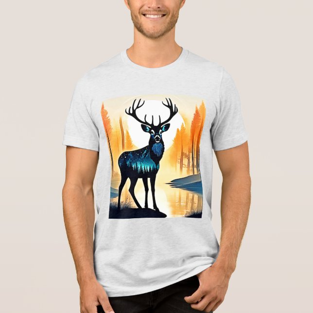 Camiseta Triblenda Deer forestal místico (Anverso)