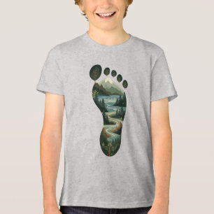 Camiseta Triblenda Dejar sólo huellas - Naturaleza Día de la Tierra E