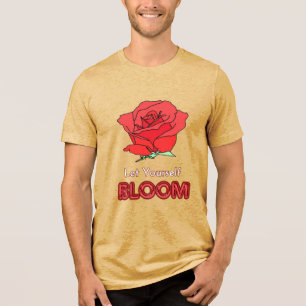 Camiseta Triblenda Déjente florecer el arte de las flores rojas