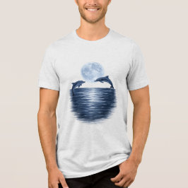 Camiseta Triblenda Delfines juguetones bajo la luz de la luna