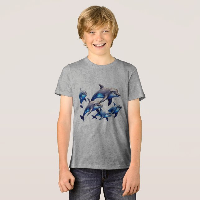 Camiseta Triblenda Delfines lúdicos (Anverso Completo)