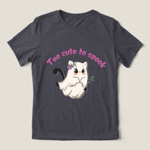 Camiseta Triblenda Demasiado Lindo Para Asustar Gato Fantasma De Hall