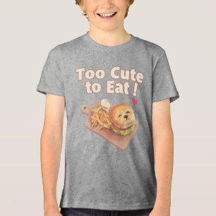 Camiseta Triblenda Demasiado lindo para comer: Arte de hamburguesa Bi