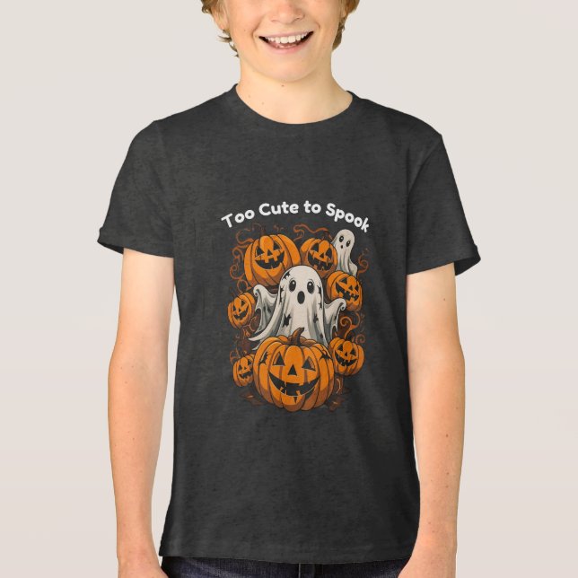 Camiseta Triblenda ¡Demasiado lindo para hablar!-Halloween (Anverso)