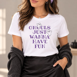 Camiseta Triblenda Demonios Solo Quieren Divertirse Purpura Halloween