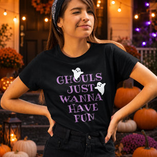 Camiseta Triblenda Demonios Solo Quieren Divertirse Purpura Halloween