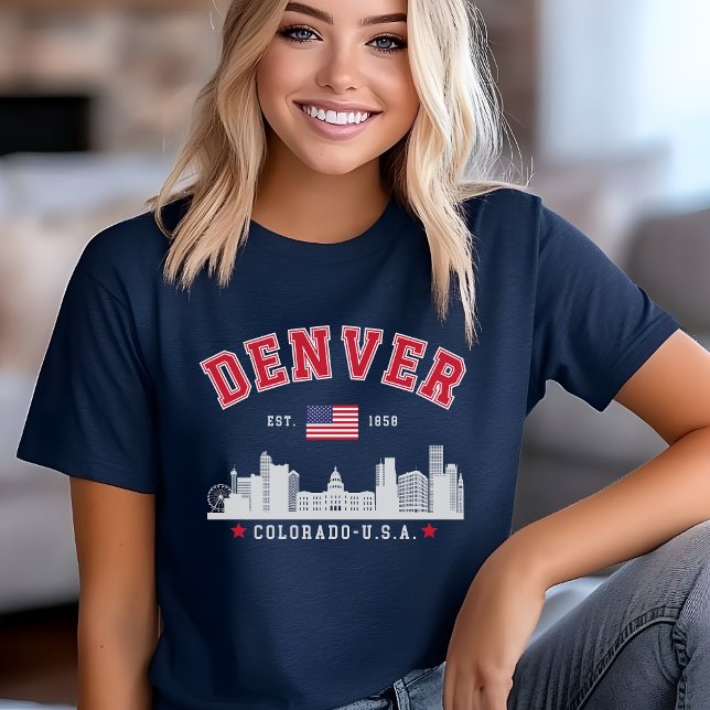 Camiseta Triblenda Denver Colorado Cityscape Design (Subido por el creador)