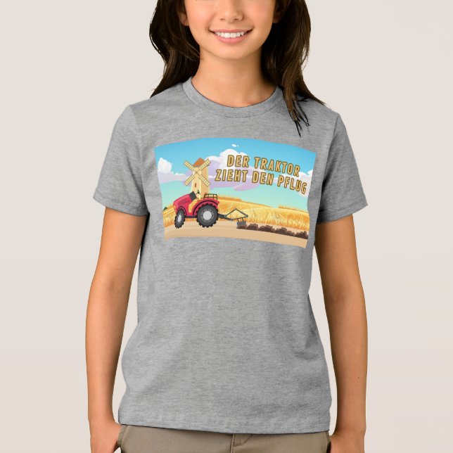 Camiseta Triblenda Der Traktor zieht den Pflug (Anverso)