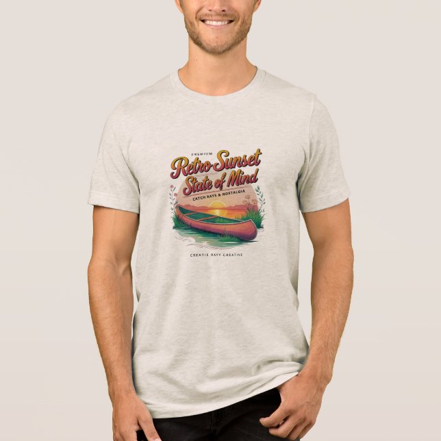 Camiseta Triblenda Deriva del atardecer - Estado retro de la mente, R (Anverso)