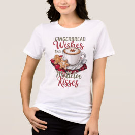 Camiseta Triblenda Deseos de pan de jengibre y besos bajo el muérdago