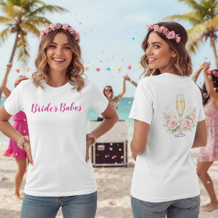 Camiseta Triblenda Despedida de Soltera Champagne Rosa de Bride's Bab