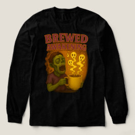 Camiseta Triblenda Despertar a los amantes del café Zombie Halloween