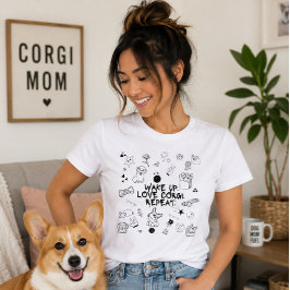 Camiseta Triblenda 'Despertar. Amar Corgi. Repetir.' Garabatos Divert