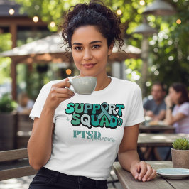 Camiseta Triblenda Destacado Equipo de Apoyo a PTSD en Azul Turquesa