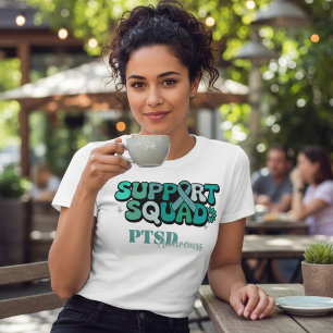 Camiseta Triblenda Destacado Equipo de Apoyo a PTSD en Azul Turquesa
