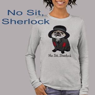 Camiseta Triblenda Detective Sherlock Pug Amante de los Perros Vagabu