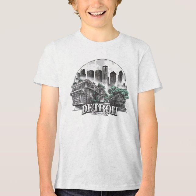 Camiseta Triblenda Detroit City Michigan USA (Anverso)