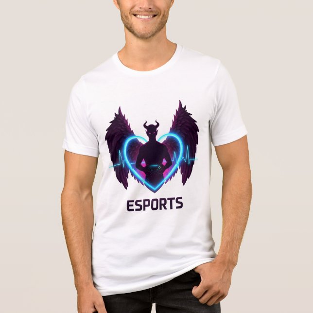 Camiseta Triblenda Devil Angel Gamer - Corazón de Esports (Anverso)