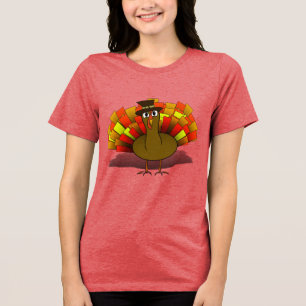 Camiseta Triblenda Día de Acción de Gracias Peregrino Pavo