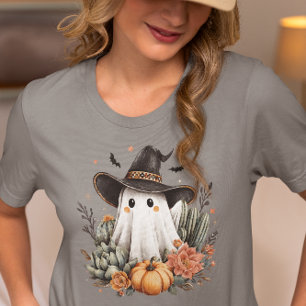 Camiseta Triblenda Día de Brujas Occidental Fantasma Vaquero 