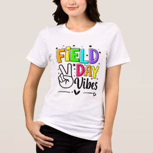 Camiseta Triblenda Día De Campo Vibes Funny Para Los Niños Maestros D