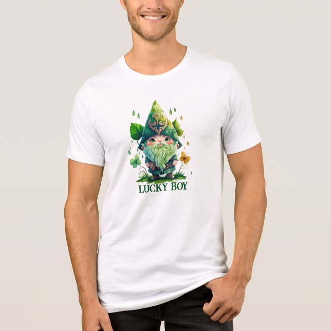 Camiseta Triblenda Día de Cute Gnome St. Patrick (Anverso)