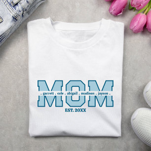 Camiseta Triblenda Día de la madre, mamá con nombres de niños