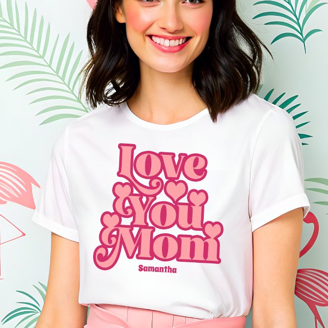 Camiseta Triblenda Día de la Madre personalizado de Retro Love You Mo (Subido por el creador)