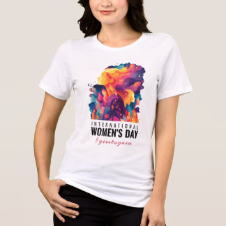 Camiseta Triblenda Día de la Mujer Abstracto Caras Coloridas | IWD