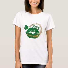 Camiseta Triblenda Día de Lucky Irish Kiss Green Gold St Patricks