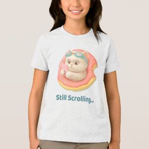 Camiseta Triblenda Día de Piscina de Verano: Arte de Bao Bao Gato en