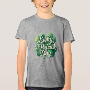 Camiseta Triblenda Día de San Patricio Afortunado Tipografía Vintage