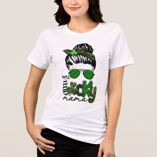 Camiseta Triblenda Día de San Patricio, una mujer afortunada (Anverso)