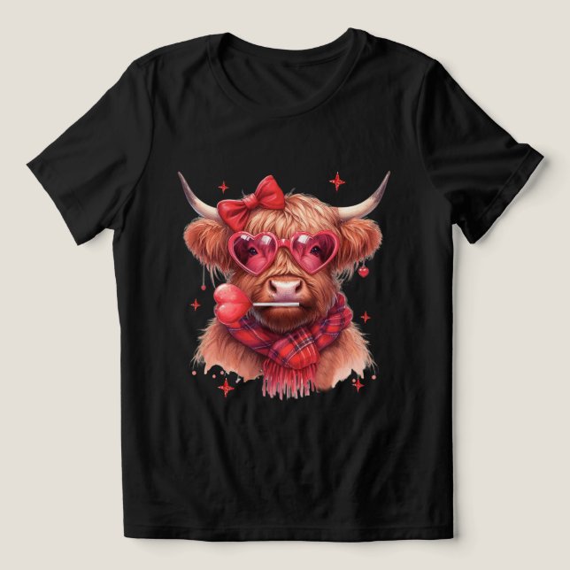 Camiseta Triblenda Día de San Valentín para las mujeres de las vacas  (Diseño delantero )