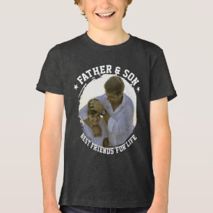 Camiseta Triblenda Día del Padre e Hijo Personalizado Foto Mejor Amig