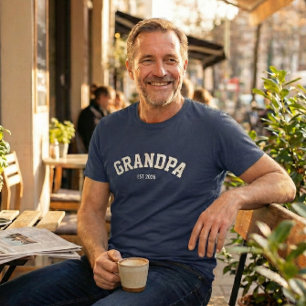 Camiseta Triblenda Día del Padre Fecha Establecida de Nuevo Abuelo Pe