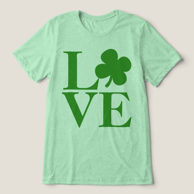 Camiseta Triblenda Día del Shamrock verde bonito (Diseño delantero )
