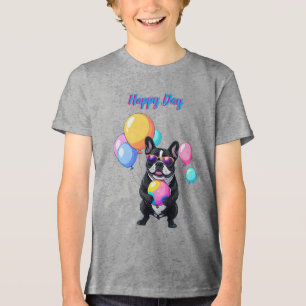Camiseta Triblenda Día Feliz de Bulldog Francés