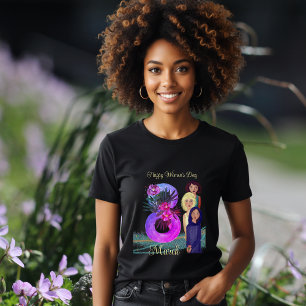 Camiseta Triblenda Día Feliz de la Mujer   8 de Marzo Vibrante Oscuro