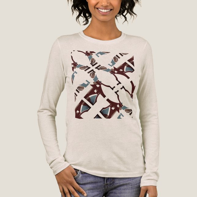 Camiseta Triblenda Diagonal azul marrón sacude el Mediterráneo Resume (Anverso)